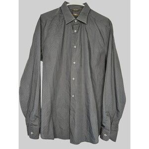 Paul Smith‎ London The Byard Navy Polka Dot Dress Shirt Made in Italy Size 17 43